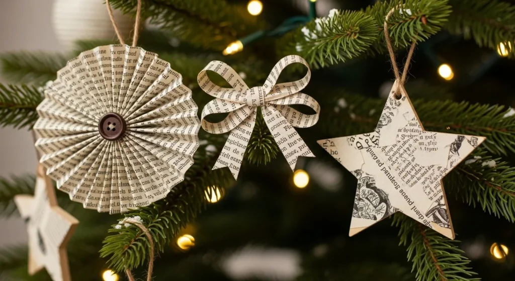 23 Book Page Ornament Ideas Perfect for Holidays