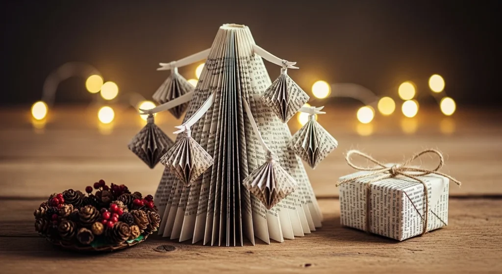 26 Book Page Christmas Decor Ideas That Feel Vintage