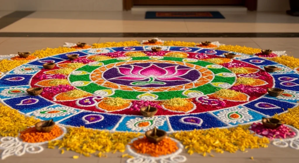28 Effortless Easy Rangoli Designs That Anyone Can Make at Home