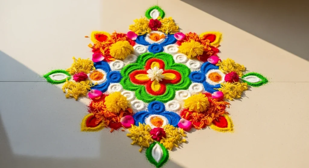 30 Stunning Simple Rangoli Designs That Look Hard (But Aren’t)