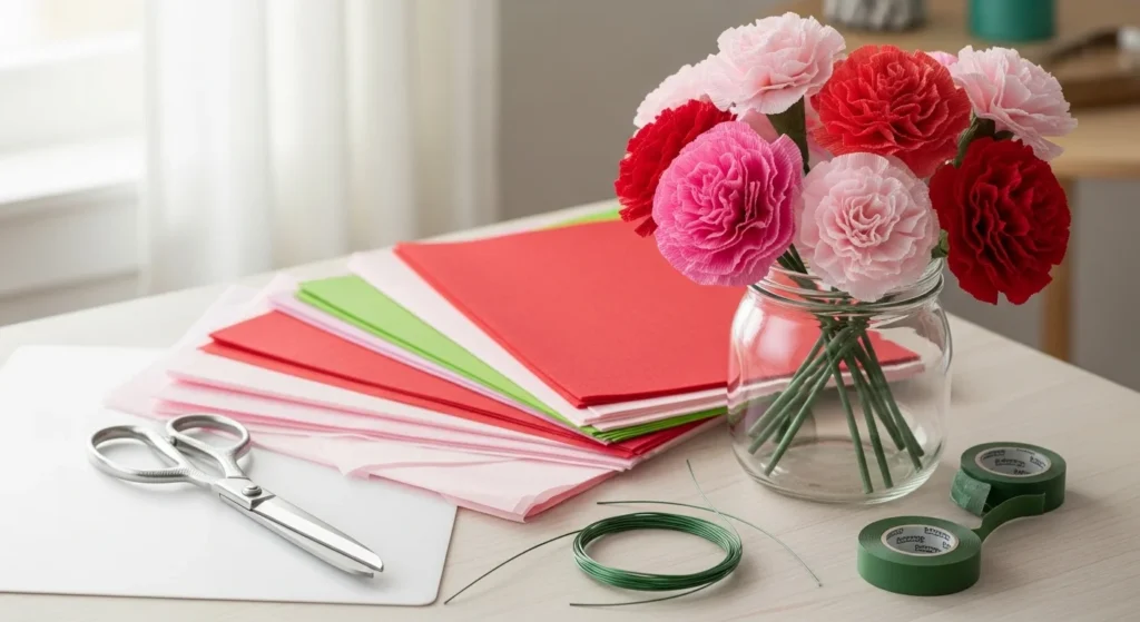 How to Make Paper Carnations Easily