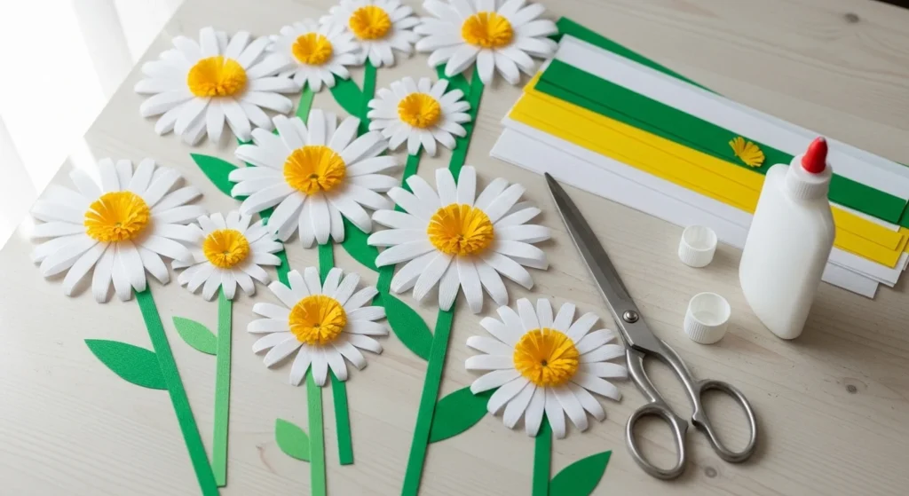 How to Make Paper Daisies Step by Step