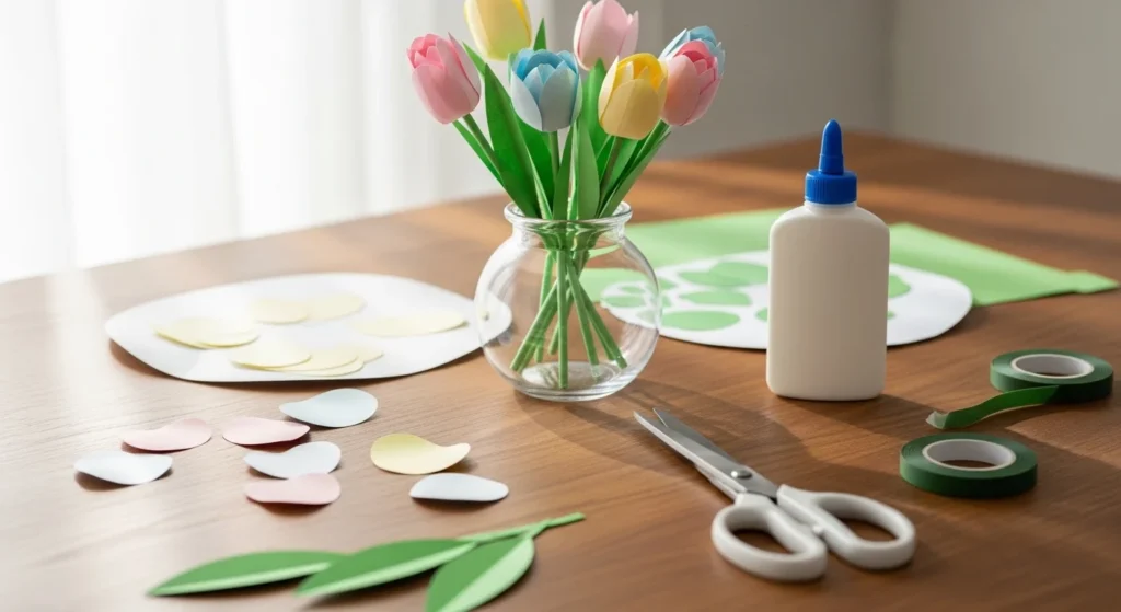 How to Make Paper Tulips for Spring Decor
