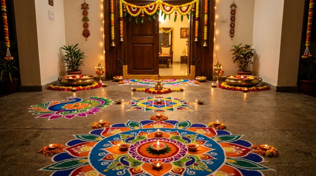 24 Navratri Simple Rangoli Designs That Look Festive and Fast